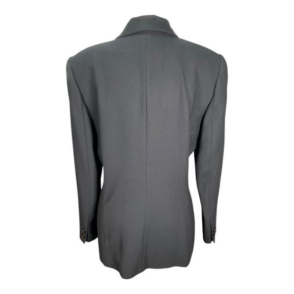 Morgan Taylor Studio Double Breasted Blazer Black Size 12P Professional Work 90s - Picture 2 of 11